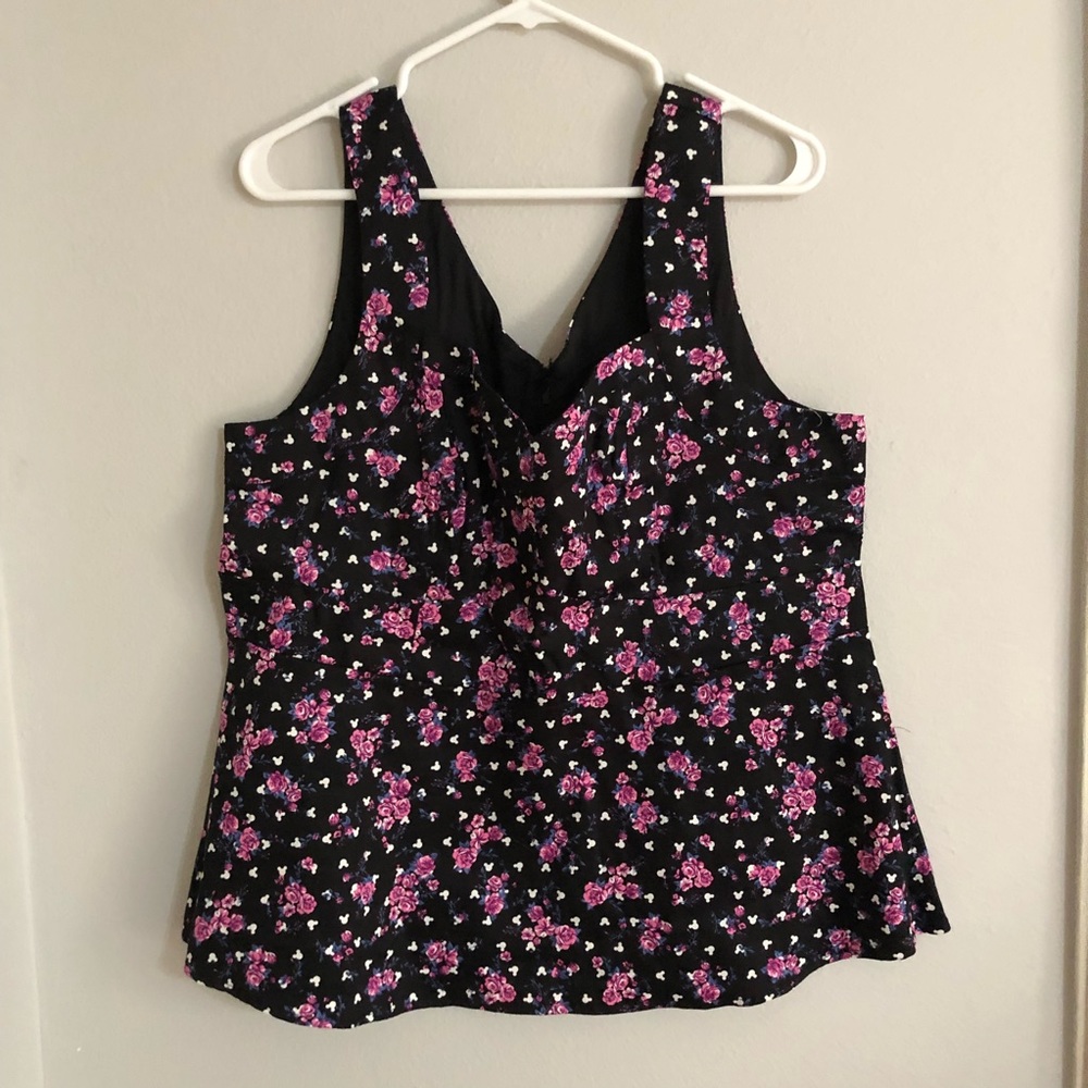 DISNEY MICKEY COLLECTION FLORAL PEPLUM TOP